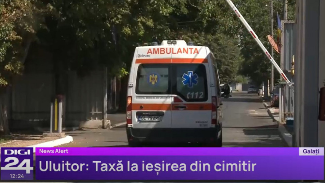 Incident șocant în Galați: Ambulanță blocată în cimitir din cauza unei taxe de 6 lei