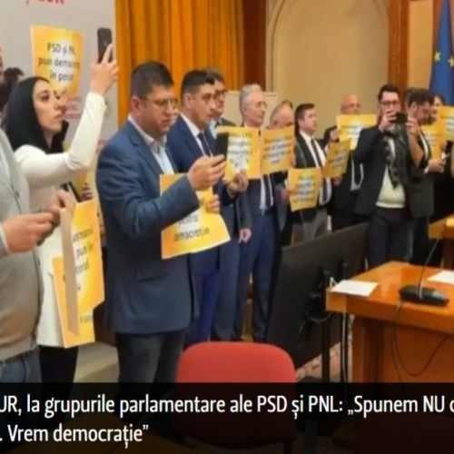 Protest AUR împotriva unui posibilificare a alegerilor, susținut de PSD și PNL