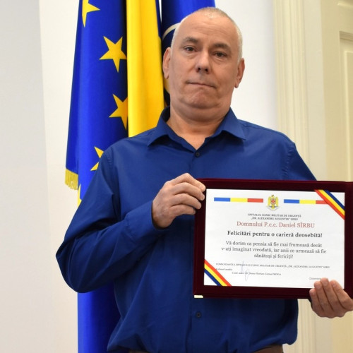Asistentul medical Daniel Sîrbu s-a pensionat după 23 de ani la Spitalul Militar din Sibiu
